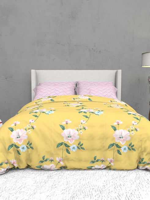 The White Moss Soft Cotton Ida Double Bedsheet With 2 Pillow Covers